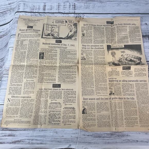 Vintage Akron Beacon Journal Newspaper Dec 1 1991/Dec 7 1941 Pearl Harbor Infamy - Picture 9 of 16